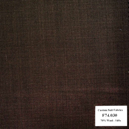 F74.030 Kevinlli V6 - Vải Suit 70% Wool - Nâu Trơn